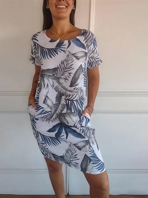 Luna Breeze | Relaxed Fit Women's Summer Dress with Botanical Print 2