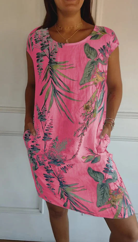 Luna Breeze | Relaxed Fit Women's Summer Dress with Botanical Print 6