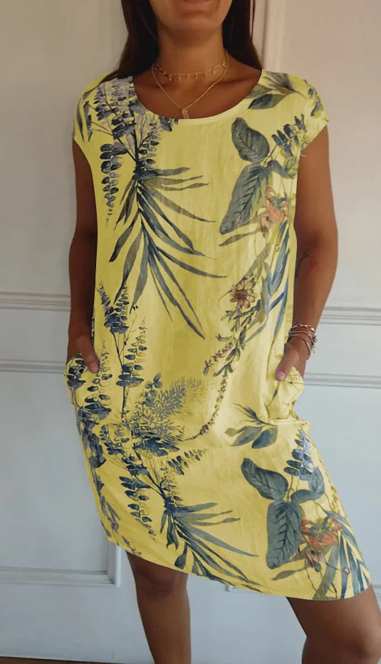 Luna Breeze | Relaxed Fit Women's Summer Dress with Botanical Print 8