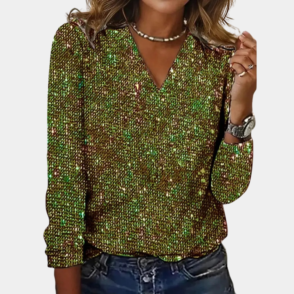 Luna Luxe | Elegant Glitter Going Out Top for Women 4