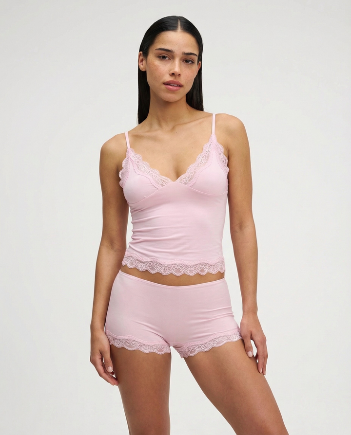 Luna Luxe | Elegant Women's Loungewear Set with Lace Trim 3