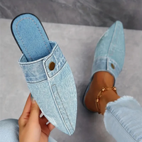 Isla | Schicke spitze Denim-Mule-Ballerinas