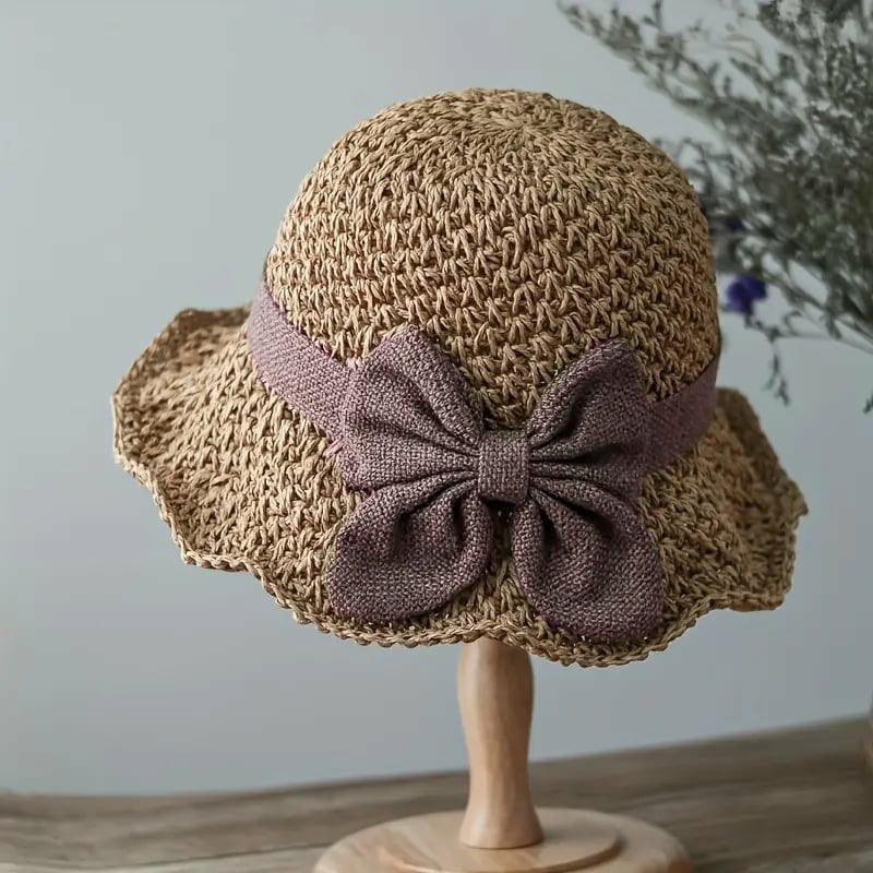 Luna | Elegant Handcrafted Sun Hat with Vintage Bow 11