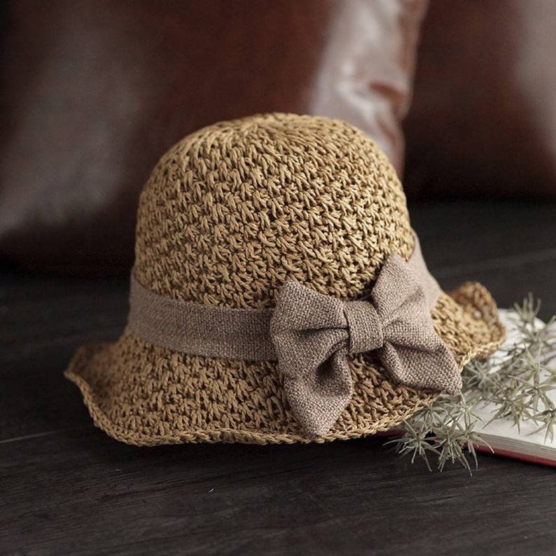 Luna | Elegant Handcrafted Sun Hat with Vintage Bow 6