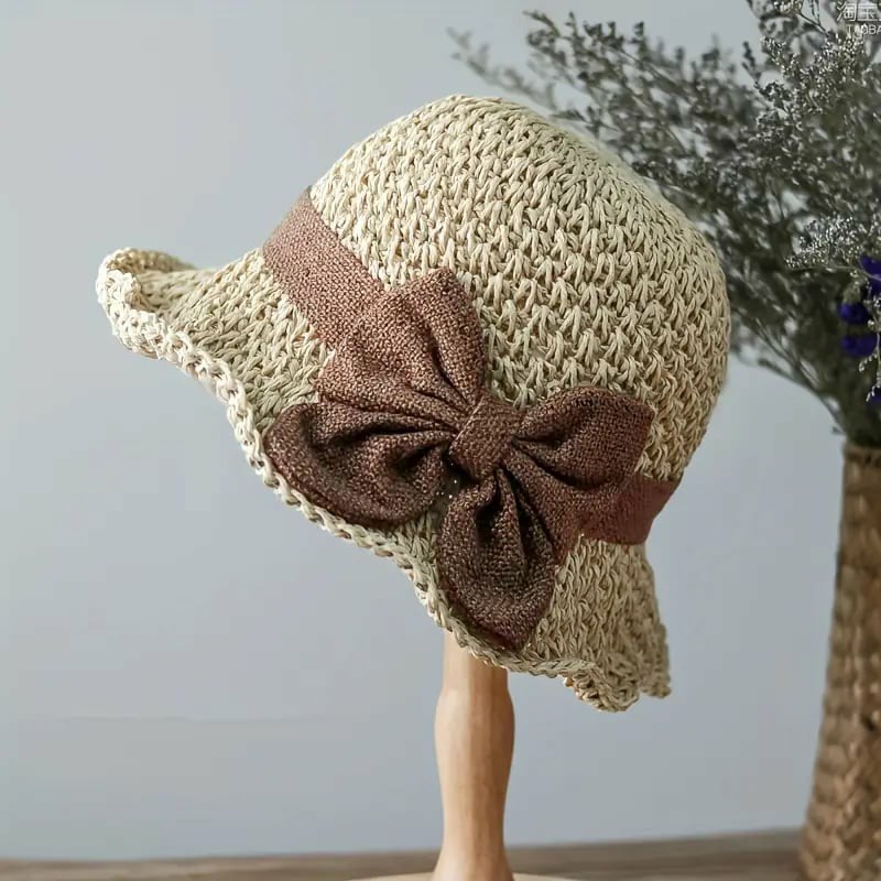 Luna | Elegant Handcrafted Sun Hat with Vintage Bow 7