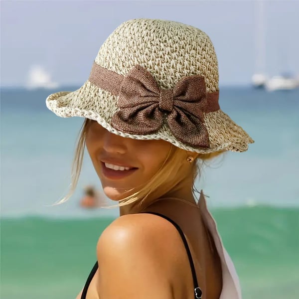 Luna | Elegant Handcrafted Sun Hat with Vintage Bow 8
