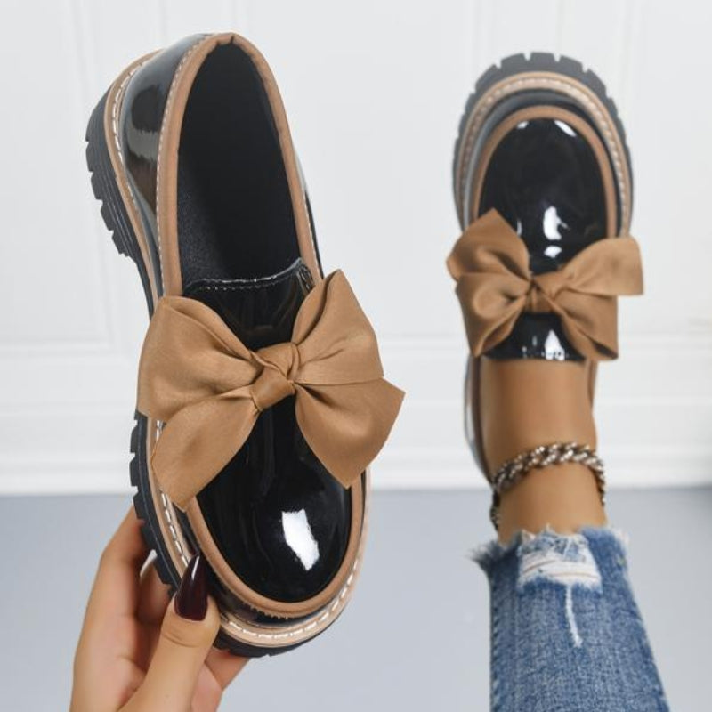 Luna | Elegant Platform Loafers for Women with Bowknot Design 1