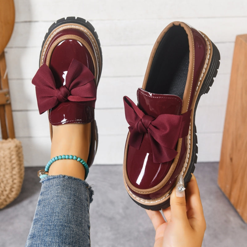 Luna | Elegant Platform Loafers for Women with Bowknot Design 2