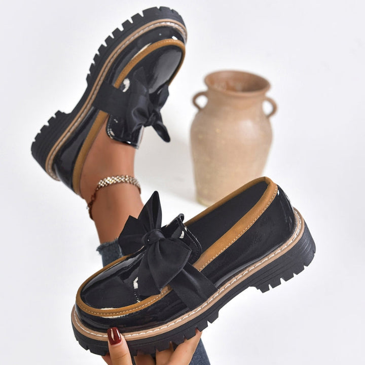 Luna | Elegant Platform Loafers for Women with Bowknot Design 3