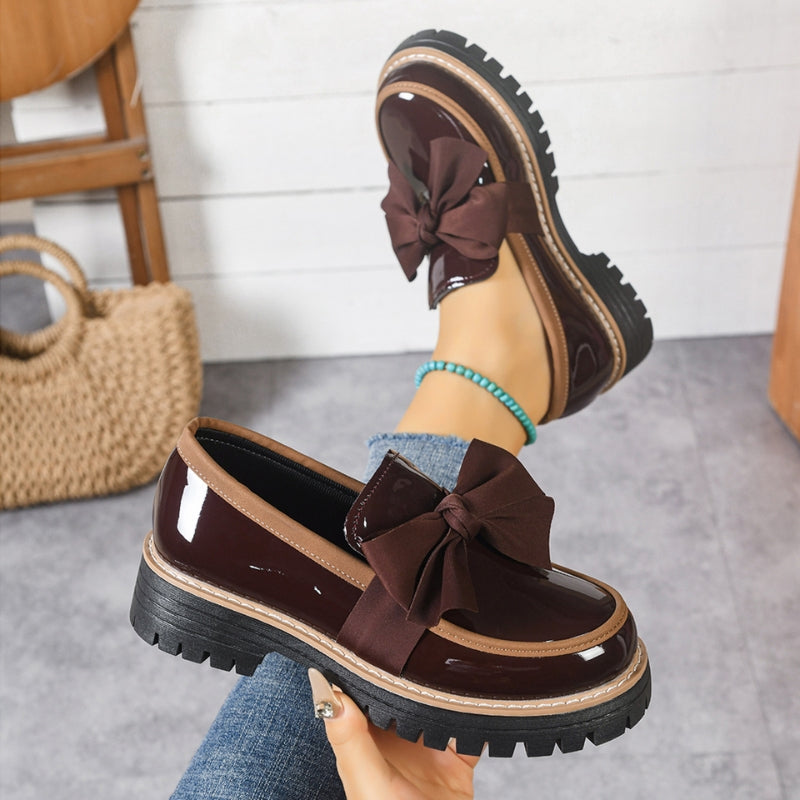 Luna | Elegant Platform Loafers for Women with Bowknot Design 4
