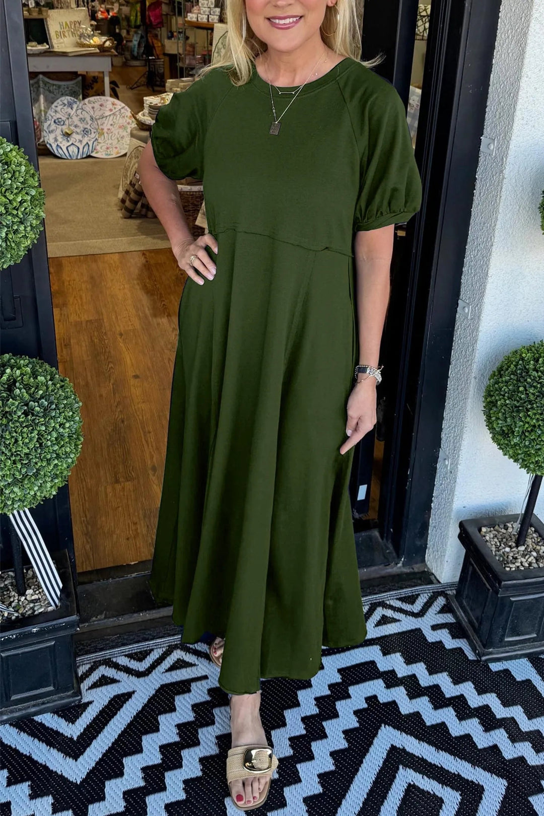 Luna | Elegant Puff Sleeve Maxi Dress for Women 6