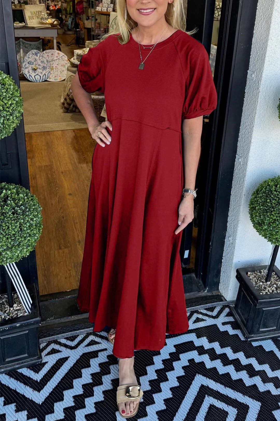 Luna | Elegant Puff Sleeve Maxi Dress for Women 8