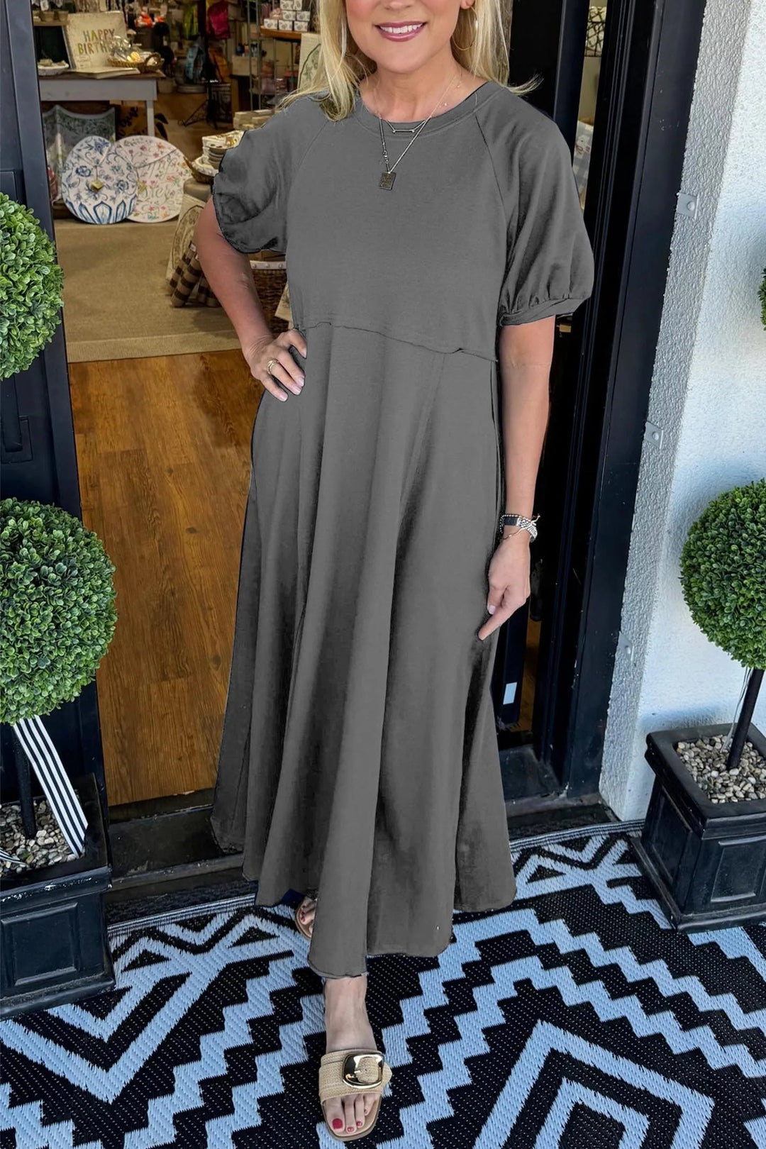 Luna | Elegant Puff Sleeve Maxi Dress for Women 9