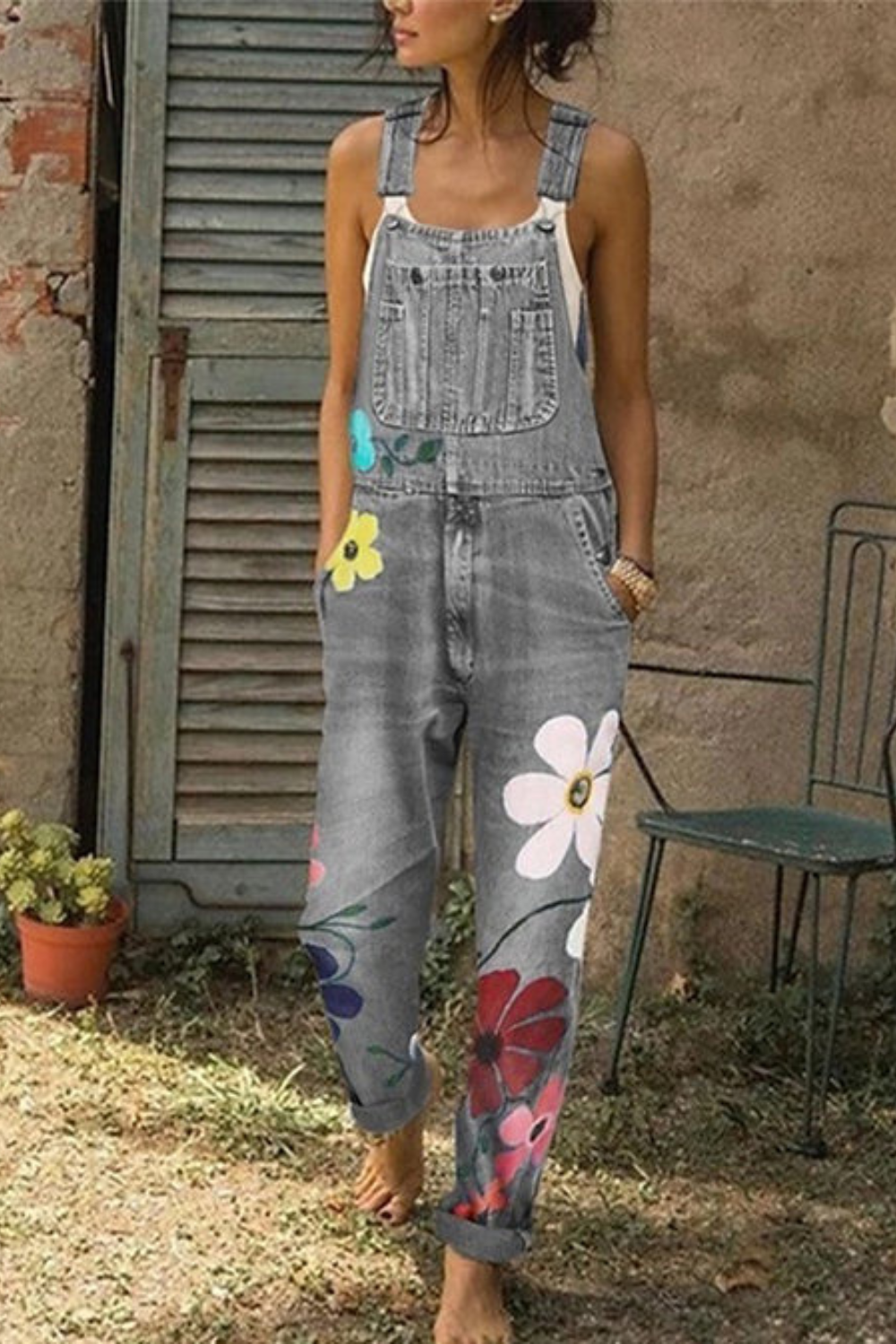 Luna | Playful And Vibrant Floral Denim Jumpsuits 0
