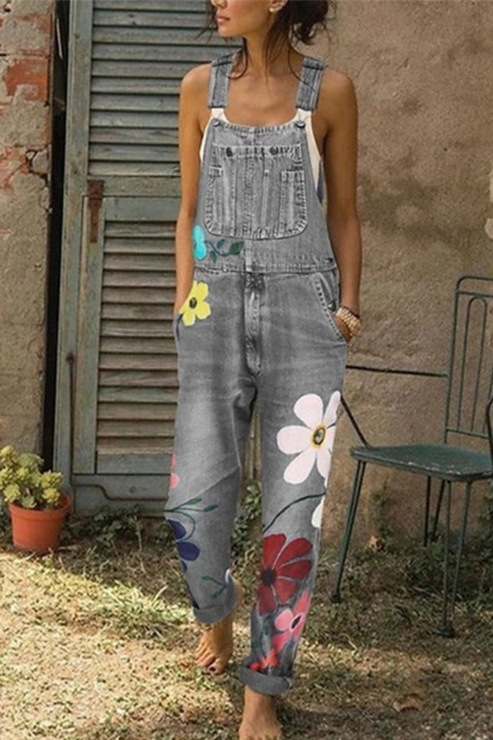 Luna | Playful And Vibrant Floral Denim Jumpsuits 0