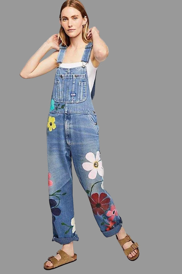 Luna | Playful And Vibrant Floral Denim Jumpsuits 6