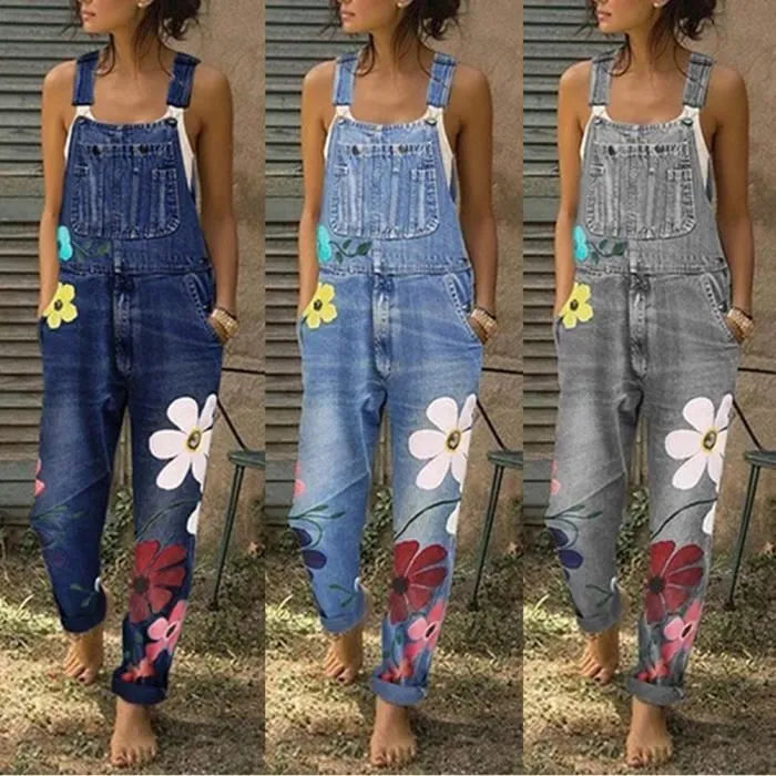 Luna | Playful And Vibrant Floral Denim Jumpsuits 7