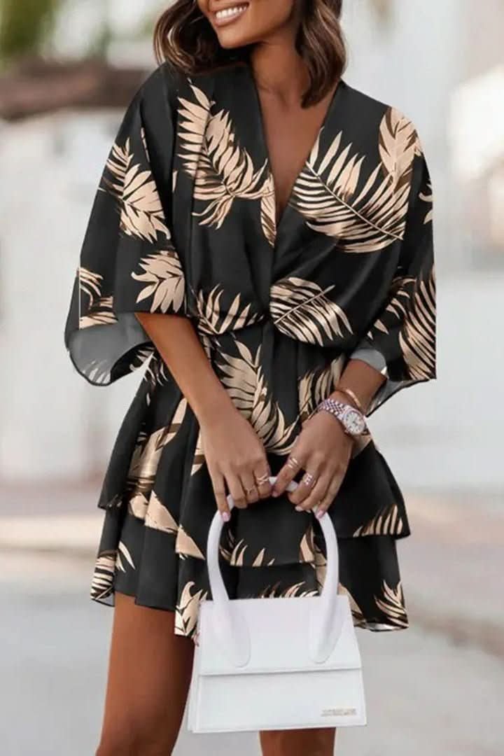 Luna | Vibrant Tropical Boho Mini Dress 1