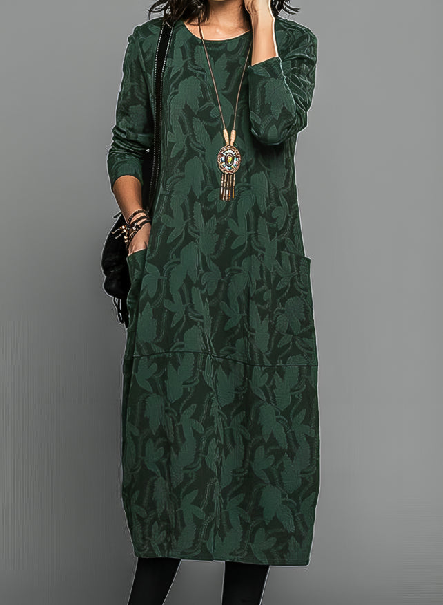 Luna | Women’s Dress – Midi Length, Relaxed Fit &amp; Elegant Print 0