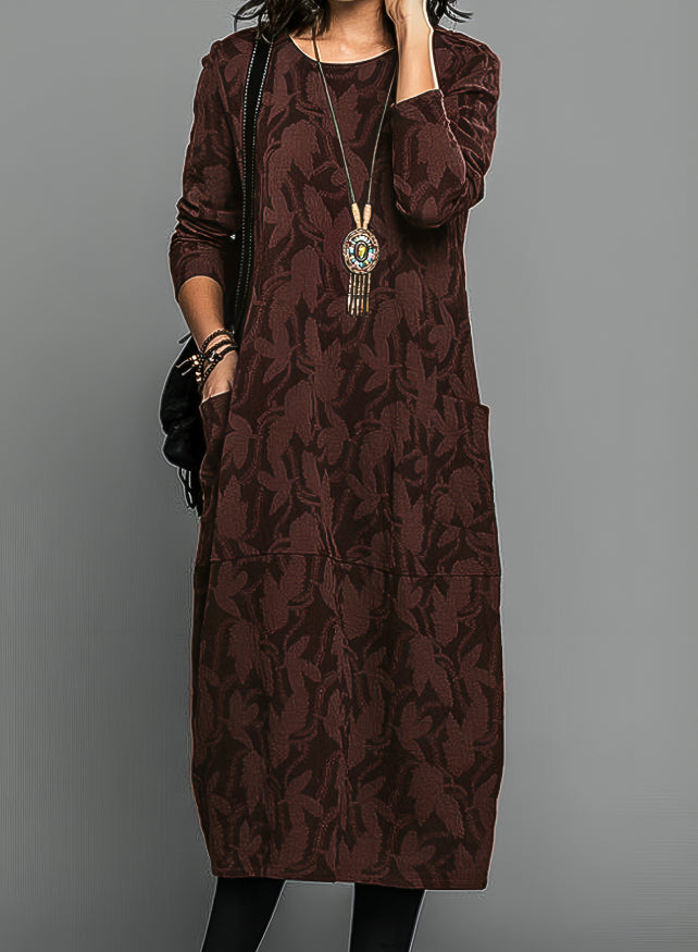 Luna | Women’s Dress – Midi Length, Relaxed Fit &amp; Elegant Print 1