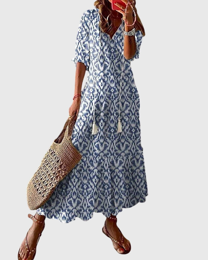 Lydia | Boho Vintage Summer Maxi Dress 0