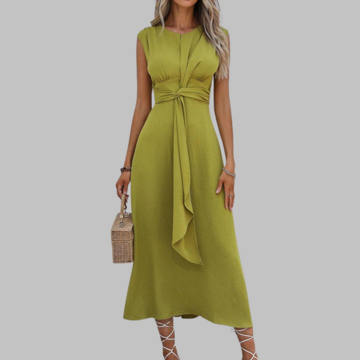 Lyra | Belted Sleeveless Midi Dress 1