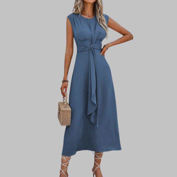 Lyra | Belted Sleeveless Midi Dress 2
