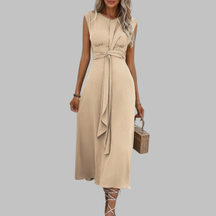 Lyra | Belted Sleeveless Midi Dress 5