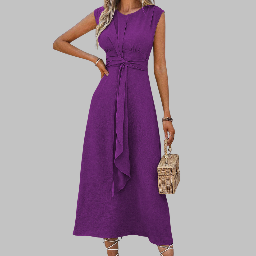 Lyra | Belted Sleeveless Midi Dress 8