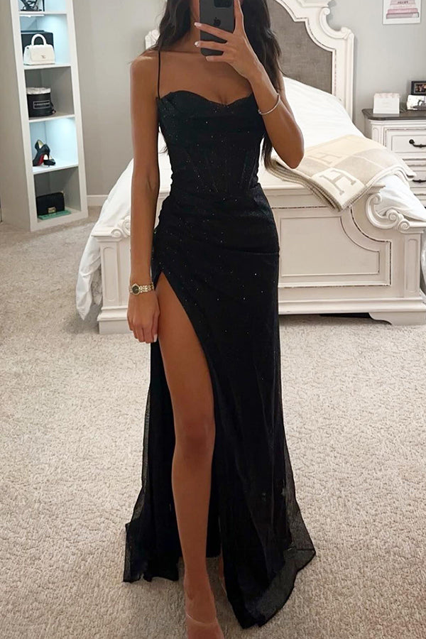 Madeleine | Glamorous Sequined Cowl-Neck Maxi Dress 0