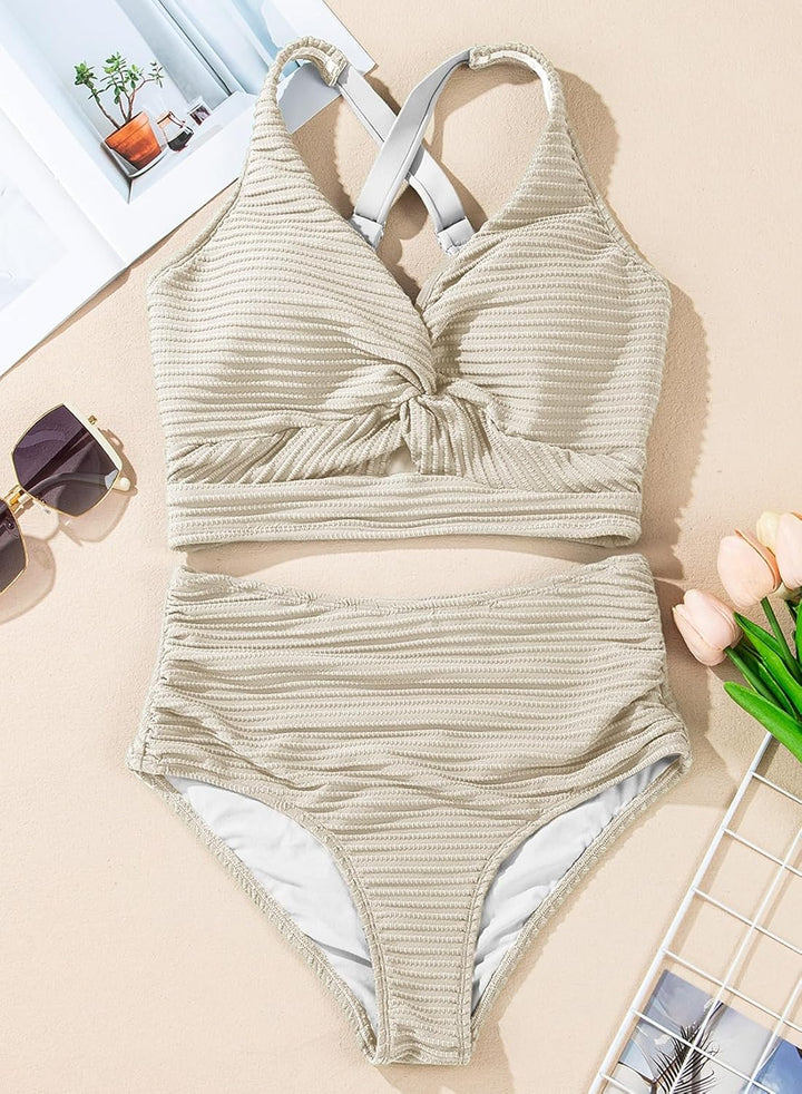 Margaret | Flattering V-Neck Crop Bikini with High-Cut Waistband 5