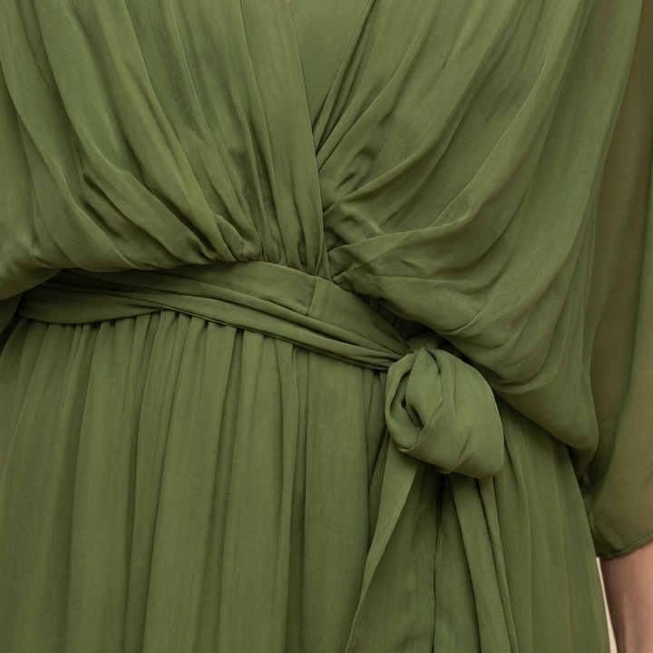 Margaret | Flattering V-Neck Wrap Midi Dress 3
