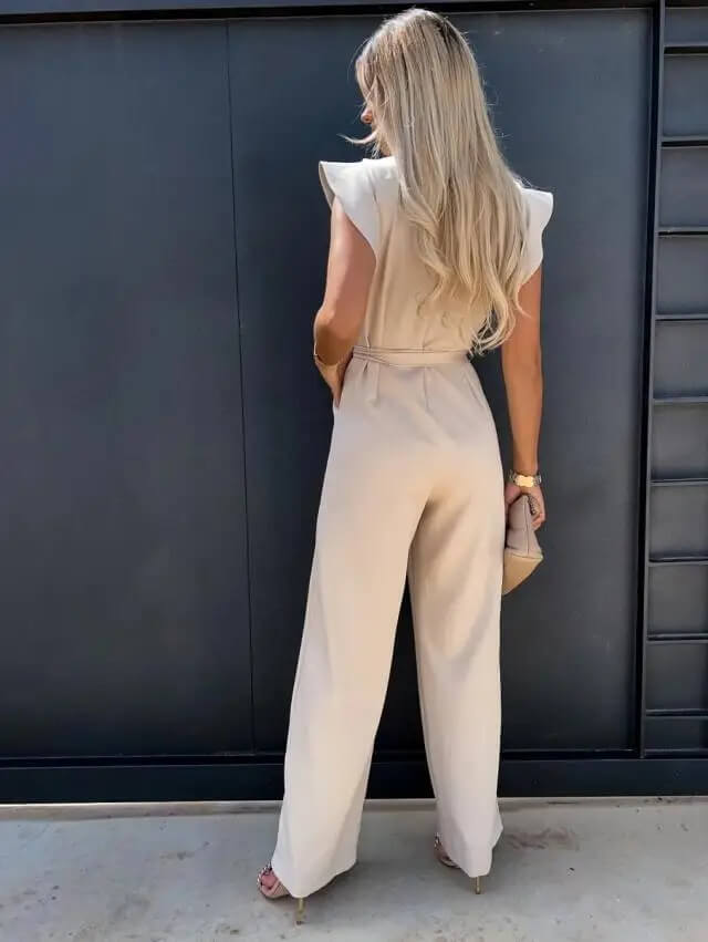 Marilyn | Elegant And Flowing Flutter Sleeve Jumpsuit 1