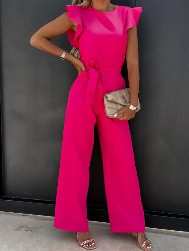 Marilyn | Elegant And Flowing Flutter Sleeve Jumpsuit 6