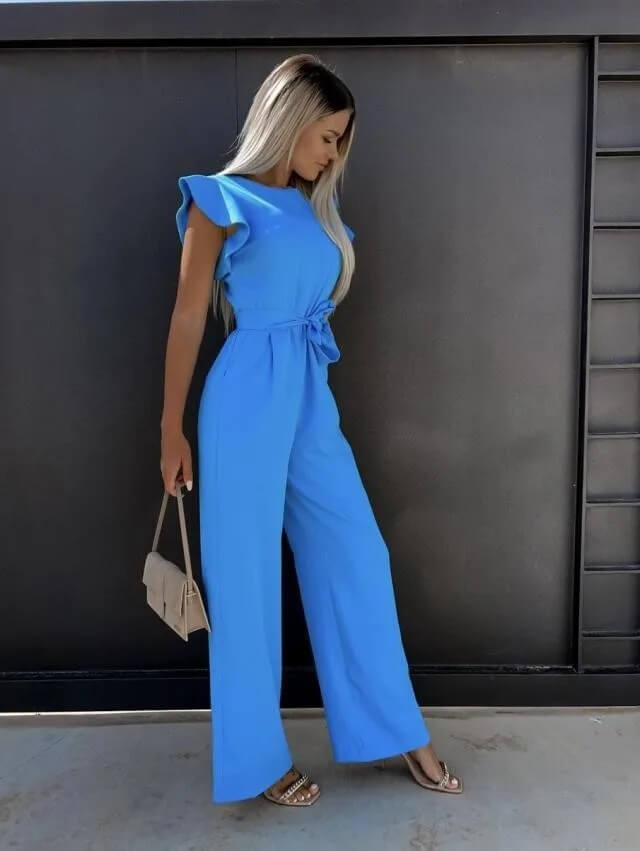 Marilyn | Elegant And Flowing Flutter Sleeve Jumpsuit 9