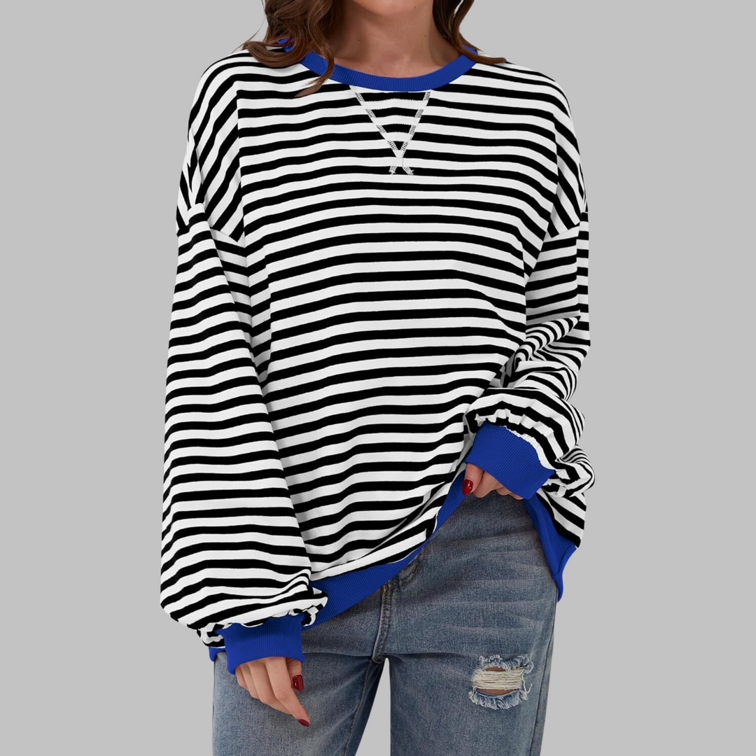 Marlow | Retro Striped Contrast Sweatshirt 0