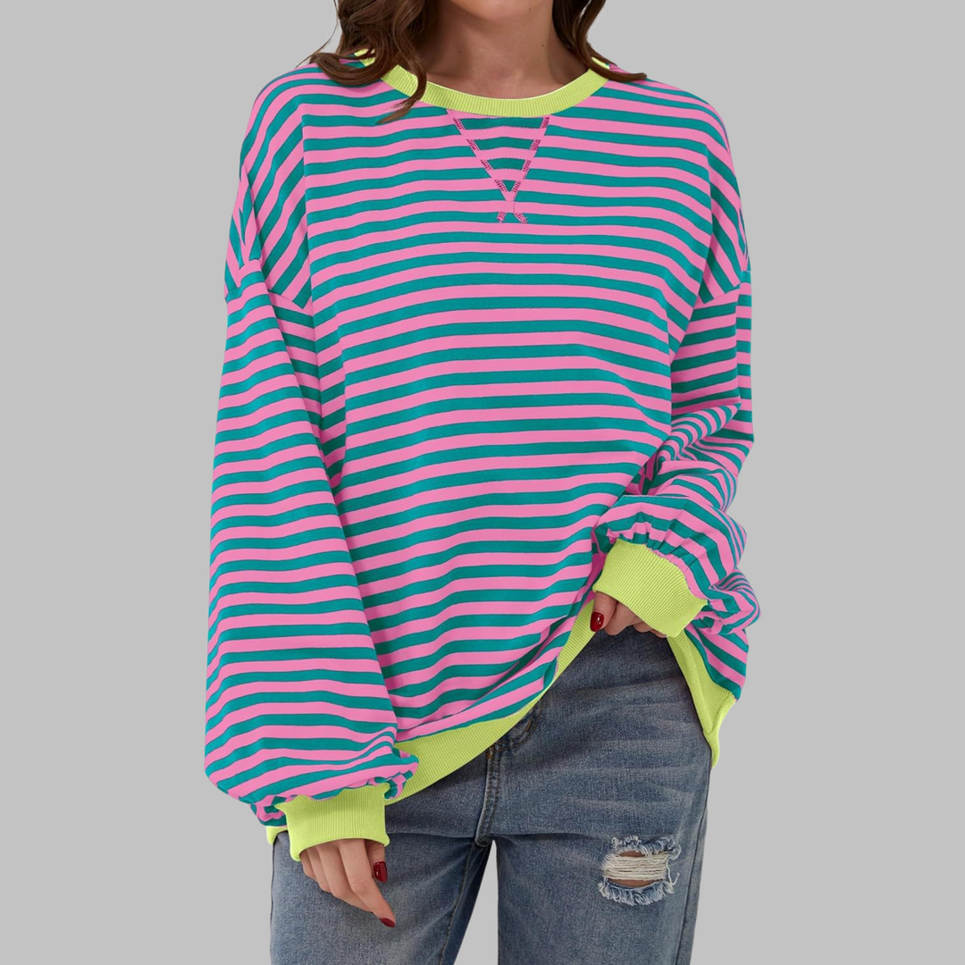 Marlow | Retro Striped Contrast Sweatshirt 1