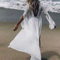 Isadora | Copricostume lungo da spiaggia con schiena scoperta