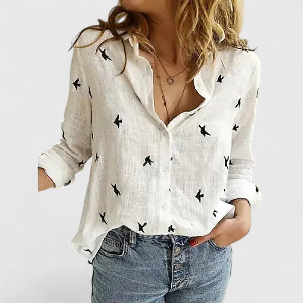 Mary | Floral V-neck long-sleeve blouse 6