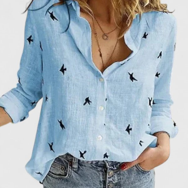 Mary | Floral V-neck long-sleeve blouse 7