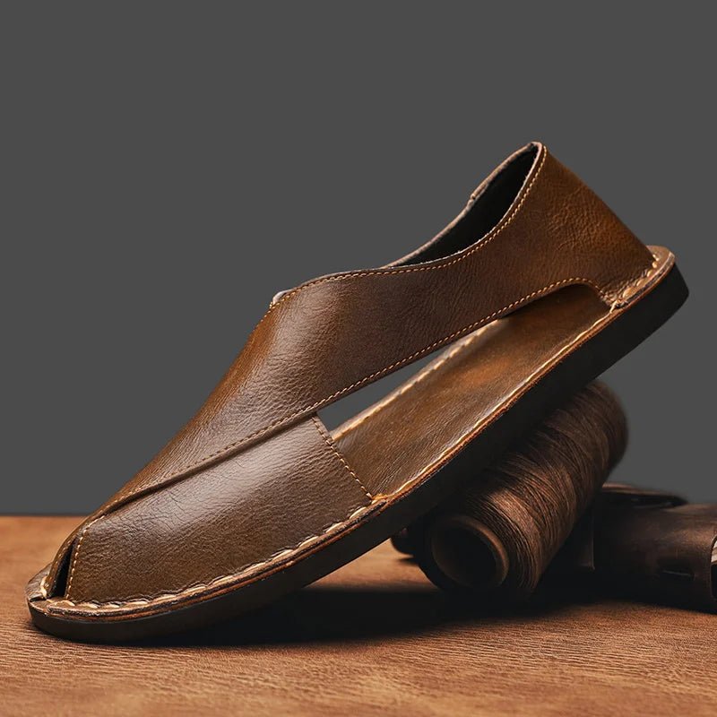 Mateo | Sophisticated And Comfortable Men's Leather Slide Sandals 0