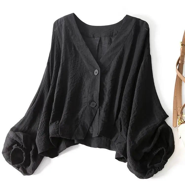 Maya | Effortless And Breathable Linen Batwing Blouse 3