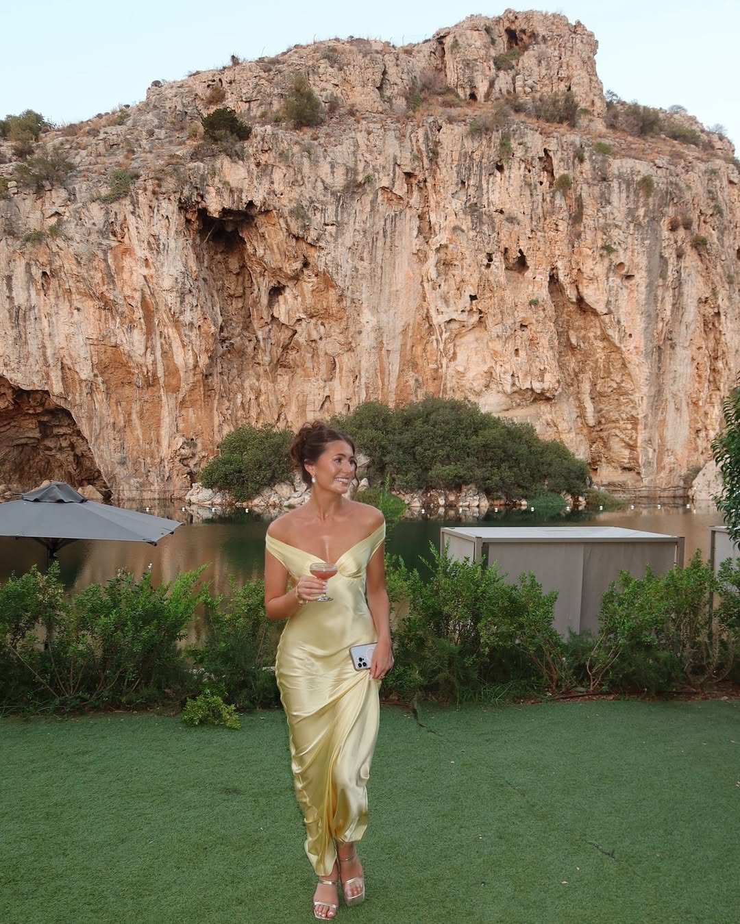 Maya | Satin Dress Wedding Guest Off-The-Shoulder Elegant Fit 4