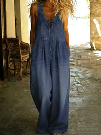 Aveline | Weit geschnittener Denim-Jumpsuit