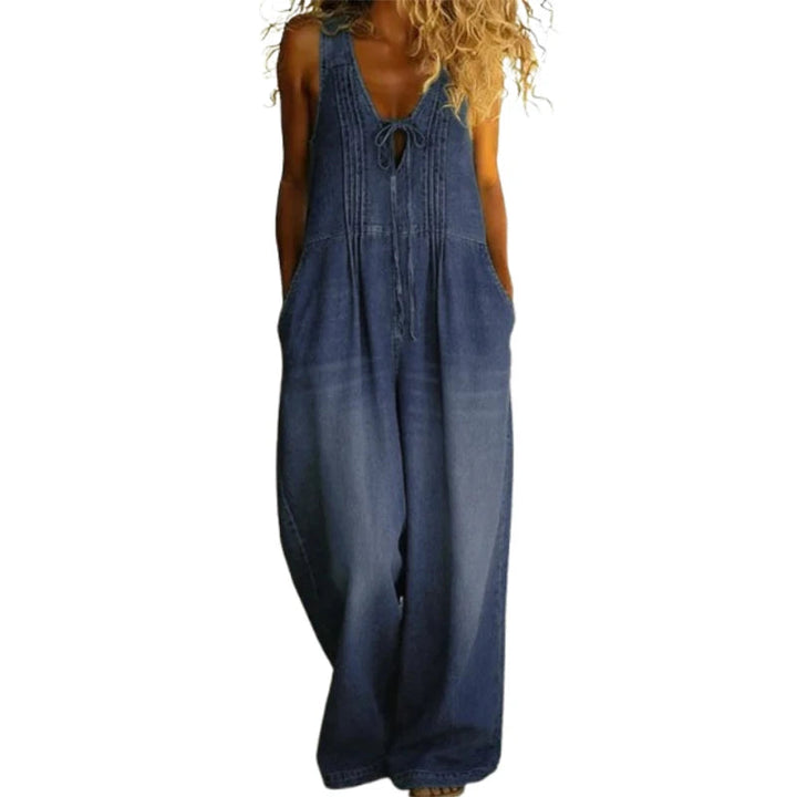 Maya | Wide-Leg Denim Utility Jumpsuit 5