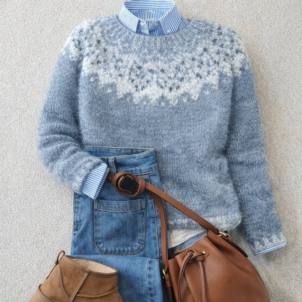 Mia | Comfortable And Warm Nordic Fair Isle Knit Crewneck Sweater 0
