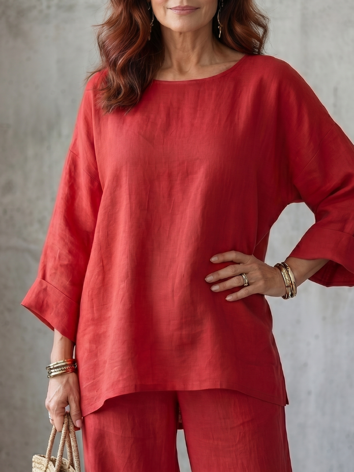 Michelle | Stylish and Breathable Oversized Tunic & Wide-Leg Set 2