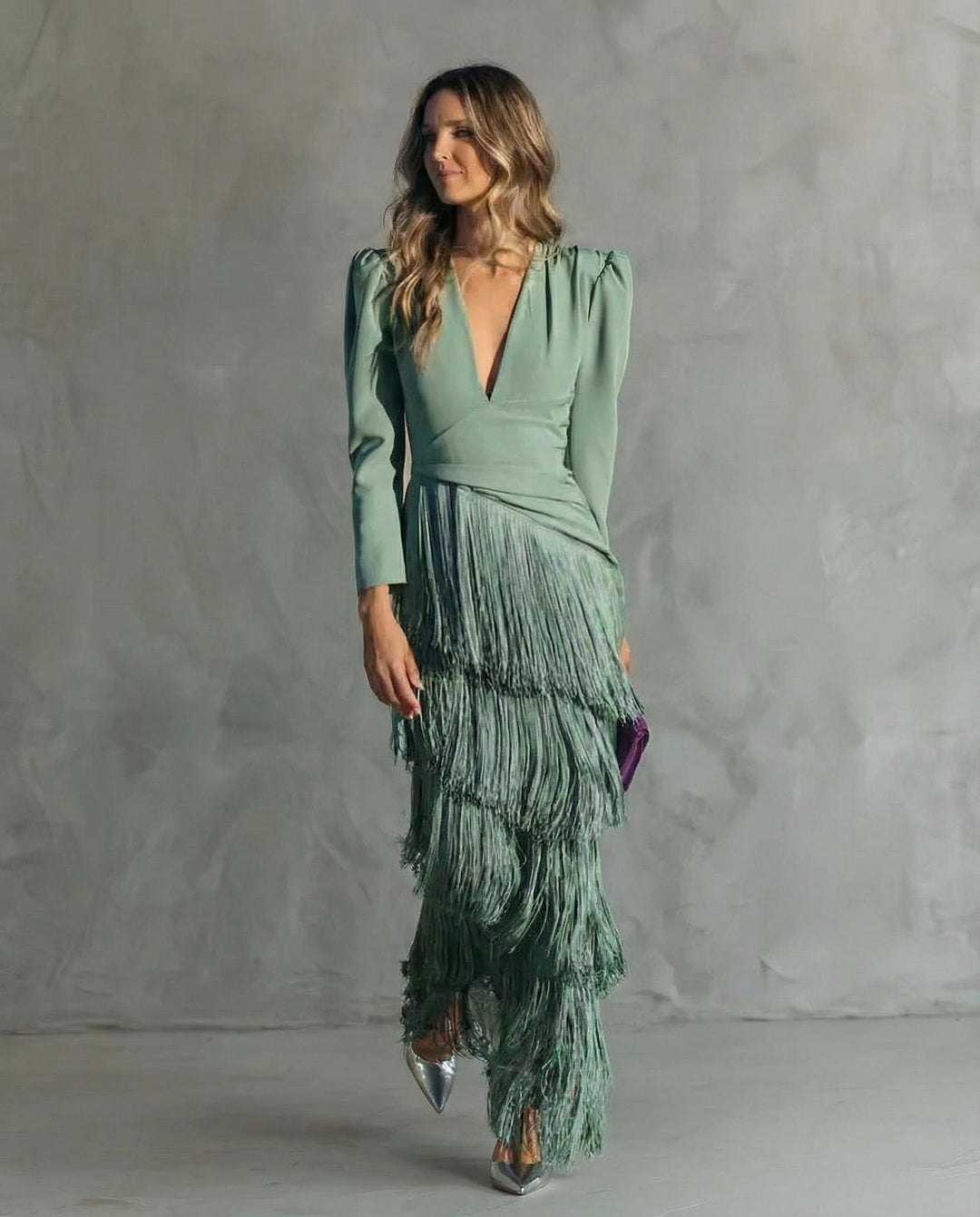 Mila | Elegant And Glamorous Fringe Maxi Dress 0