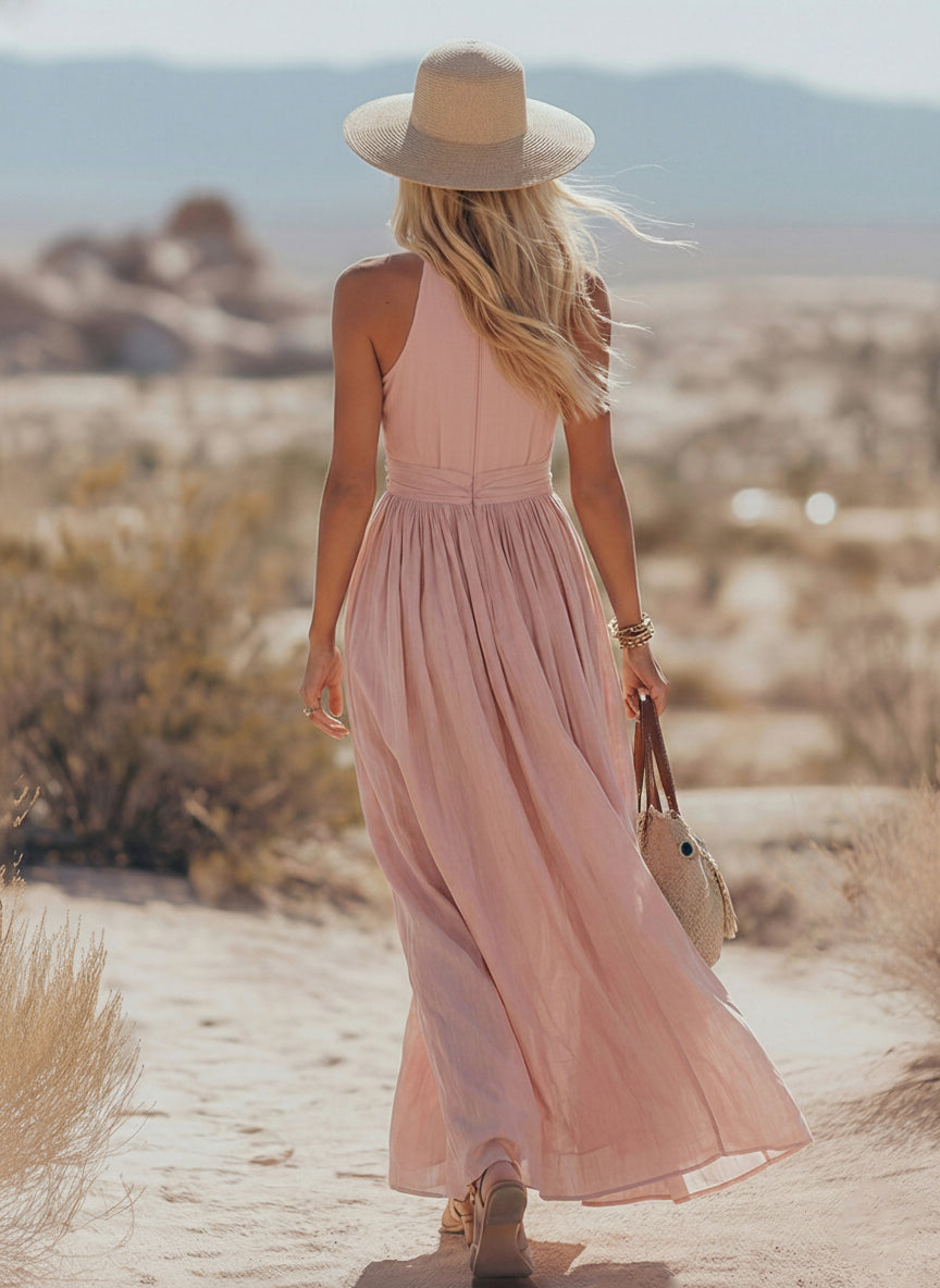 Mila | Elegant Sleeveless Halterneck Maxi Dress for Summer 5