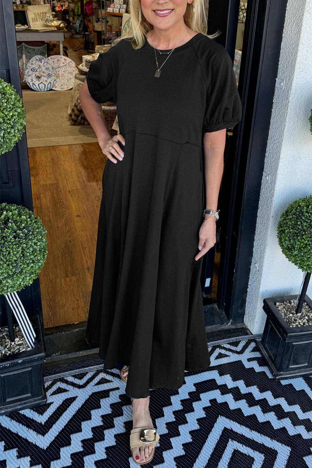 Mira | Elegant Puff Sleeve Maxi Dress for Women 2